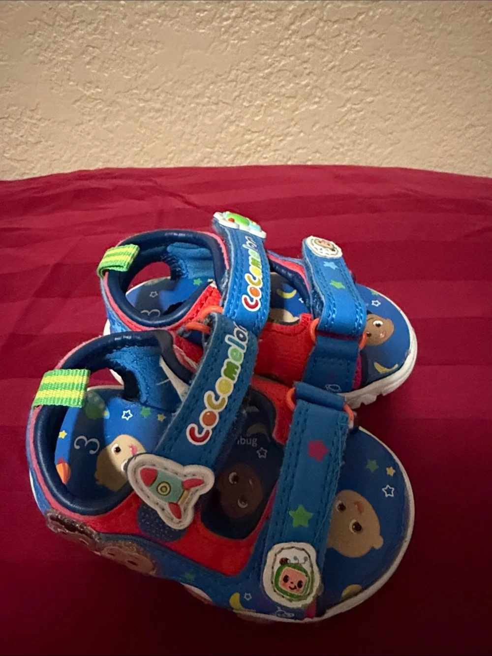 Cocomelon Blue and Red Kids Sandals - Toddler Adjustable Straps